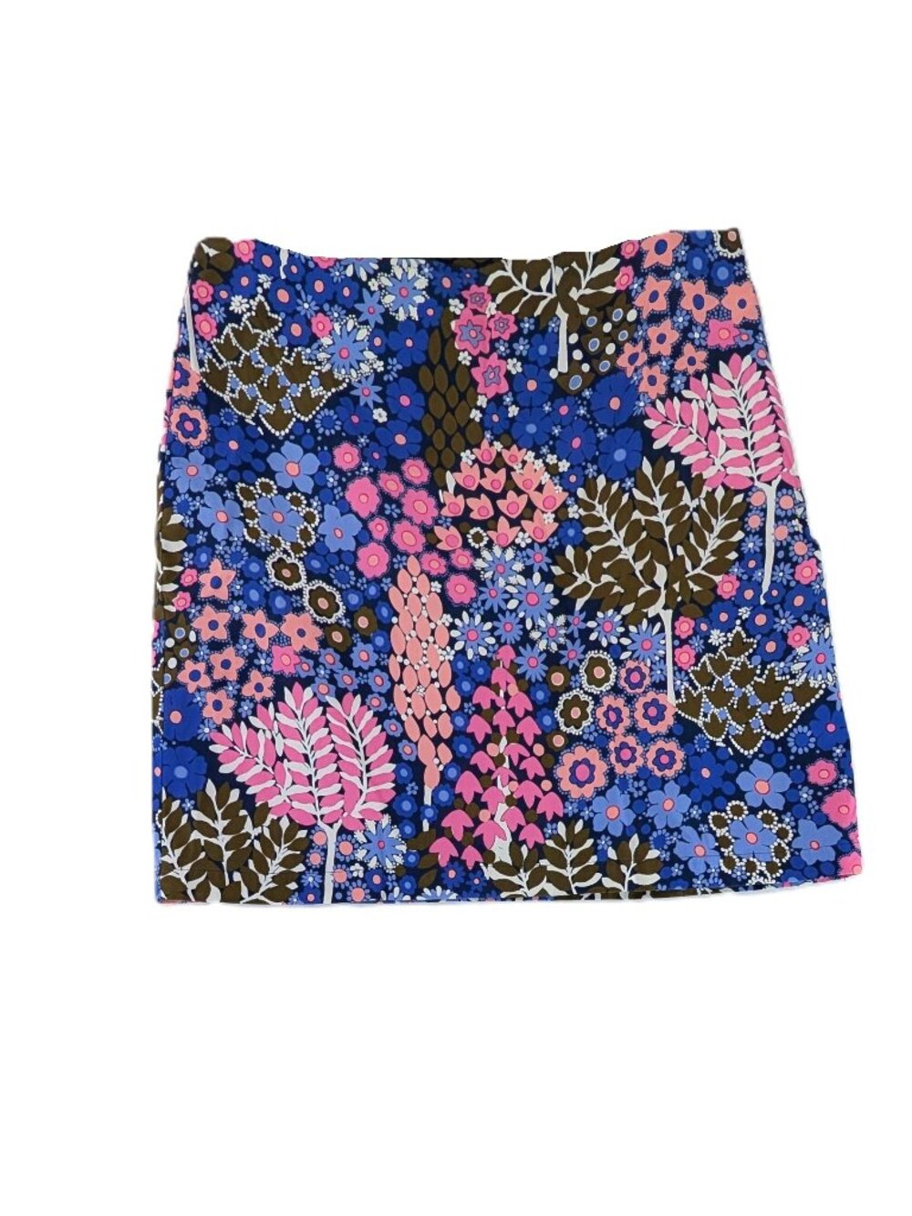 Talbots Skirt Womens Size 10 Colorful Above Knee Floral Stretch Lined Side Zip
